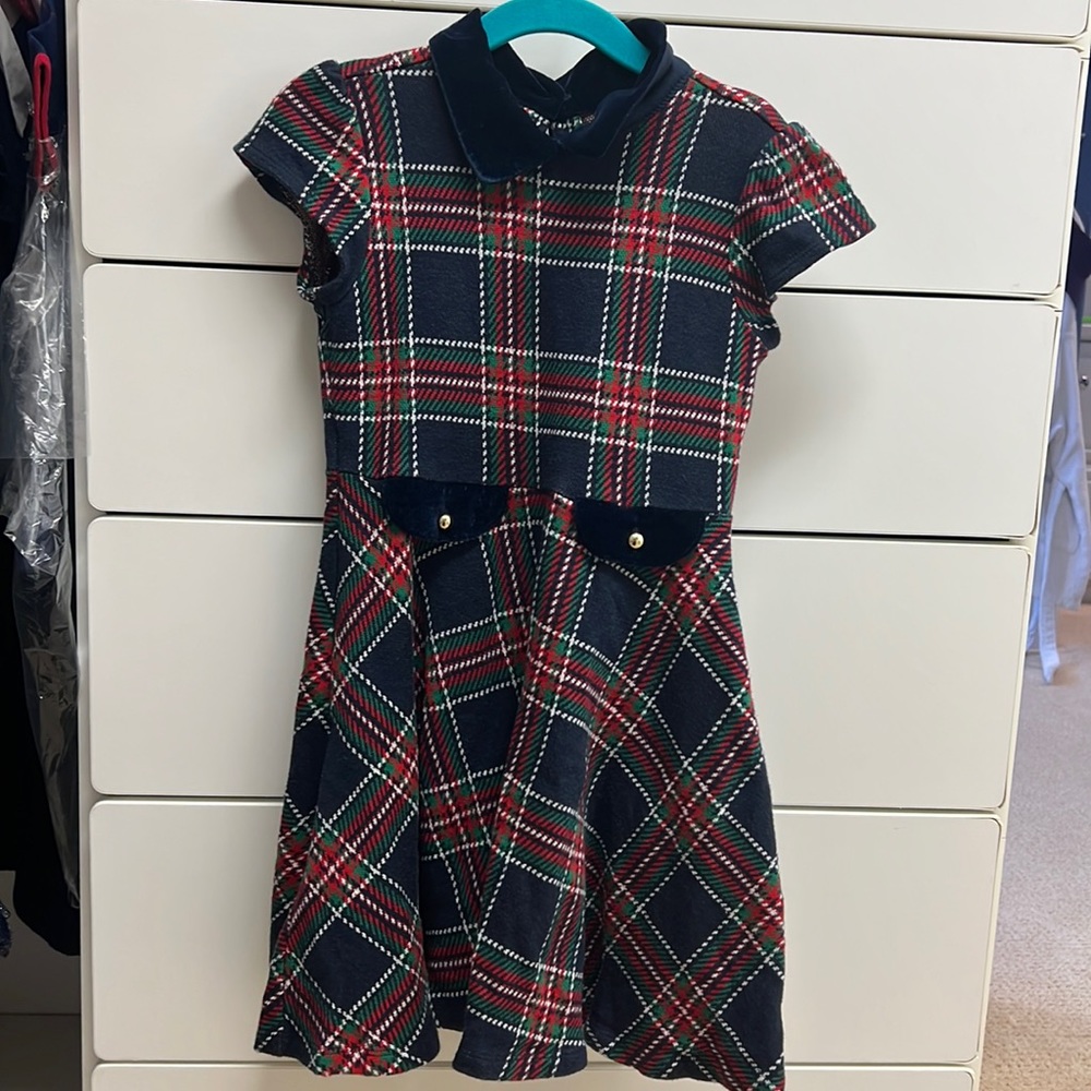 Janie and Jack holiday dress with velvet collar